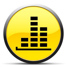 Bar Graph icon on a round button - CurveSeries N40