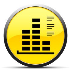 Bar Graph icon on a round button - CurveSeries N42