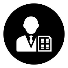 Businessman icon on a round button - DimSeries