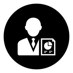 Businessman icon on a round button - DimSeries N3