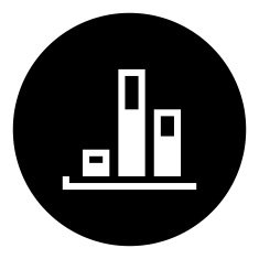 Bar Graph icon on a round button - DimSeries N6