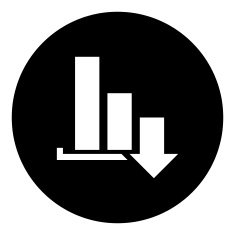 Bar Graph icon on a round button - DimSeries N8