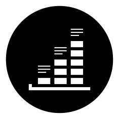 Bar Graph icon on a round button - DimSeries N10