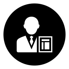 Businessman icon on a round button - DimSeries N8