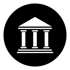 Bank icon on a round button - DimSeries