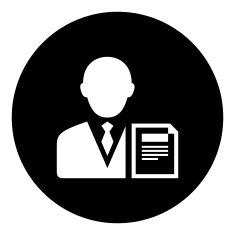 Businessman icon on a round button - DimSeries N11