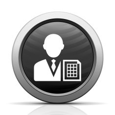 Businessman icon on a round button - ElectSeries N4