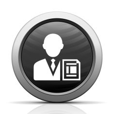 Businessman icon on a round button - ElectSeries N5