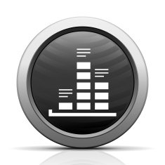 Bar Graph icon on a round button - ElectSeries N14