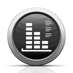 Bar Graph icon on a round button - ElectSeries N18