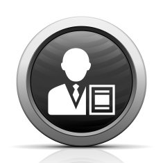 Businessman icon on a round button - ElectSeries N9