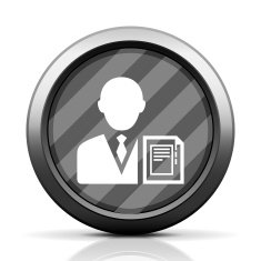 Businessman icon on a round button - EliteSeries N6