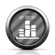 Bar Graph icon on a round button - EliteSeries N26