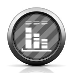Bar Graph icon on a round button - EliteSeries N27