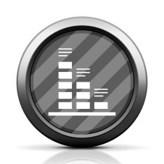 Bar Graph icon on a round button - EliteSeries N39