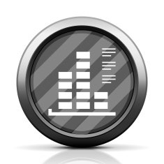 Bar Graph icon on a round button - EliteSeries N44