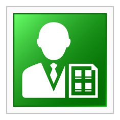 Businessman icon on a square button - FlatSeries