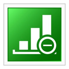 Bar Graph icon on a square button - FlatSeries N10