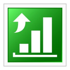 Bar Graph icon on a square button - FlatSeries N13