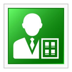 Businessman icon on a square button - FlatSeries N6