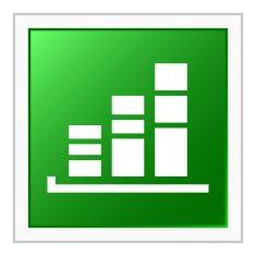 Bar Graph icon on a square button - FlatSeries N17