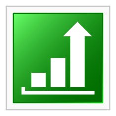 Bar Graph icon on a square button - FlatSeries N19