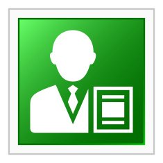 Businessman icon on a square button - FlatSeries N9