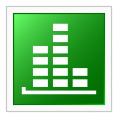 Bar Graph icon on a square button - FlatSeries N39