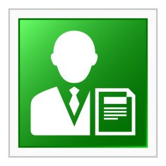 Businessman icon on a square button - FlatSeries N12