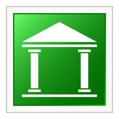 Bank icon on a square button - FlatSeries N3