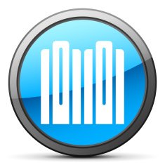 Network Server icon on a round button - BrightSeries