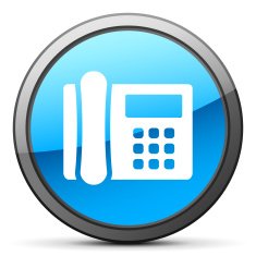 Office Telephone icon on a round button - BrightSeries