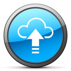 Cloud Computing icon on a round button - BrightSeries