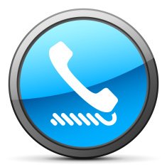 Telephone icon on a round button - BrightSeries