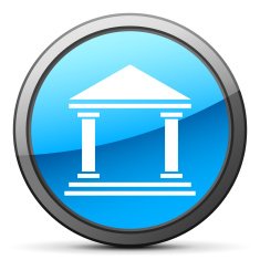 Bank icon on a round button - BrightSeries