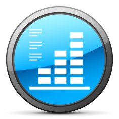 Bar Graph icon on a round button - BrightSeries N3
