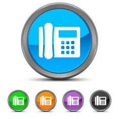 Office Telephone icon on circle buttons - CircledSeries