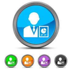 Businessman icon on circle buttons - CircledSeries