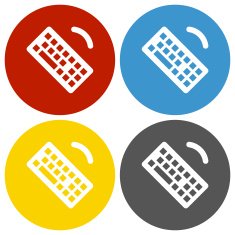 Computer Keyboard icon on circle buttons - CircleSeries