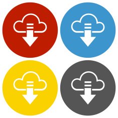 Cloud Computing icon on circle buttons - CircleSeries N2