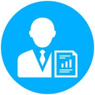 Businessman icon on a round button - RoundSeries N2