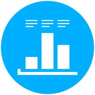 Bar Graph icon on a round button - RoundSeries N3