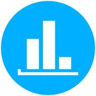 Bar Graph icon on a round button - RoundSeries N4