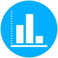 Bar Graph icon on a round button - RoundSeries N7