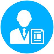Businessman icon on a round button - RoundSeries N5