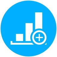 Bar Graph icon on a round button - RoundSeries N9