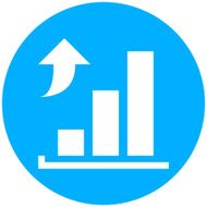 Bar Graph icon on a round button - RoundSeries N15