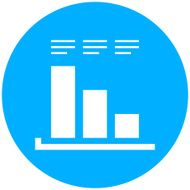 Bar Graph icon on a round button - RoundSeries N29