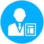 Businessman icon on a round button - RoundSeries N8