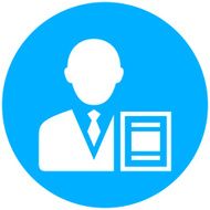 Businessman icon on a round button - RoundSeries N9